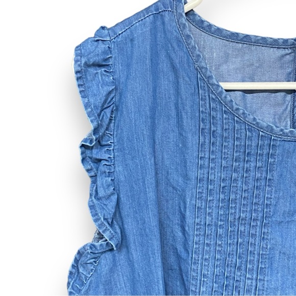 Sleeveless Denim Ruffle Top XXL - Picture 4 of 5